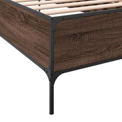 vidaXL Bed Frame without Mattress Brown Oak 75x190 cm Small Single