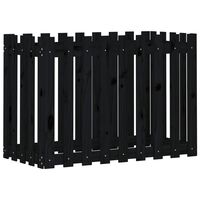vidaXL Garden Raised Bed with Fence Design Black 100x50x70 cm Solid Wood Pine