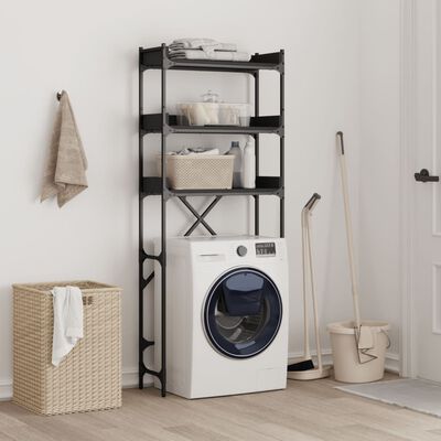 vidaXL Washing Machine Shelf Black 67x25x163 cm Engineered Wood