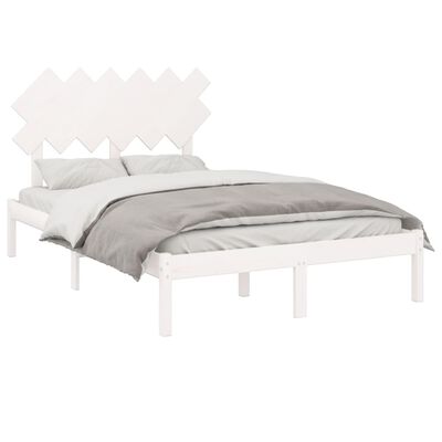 vidaXL Bed Frame without Mattress White 120x200 cm Solid Wood