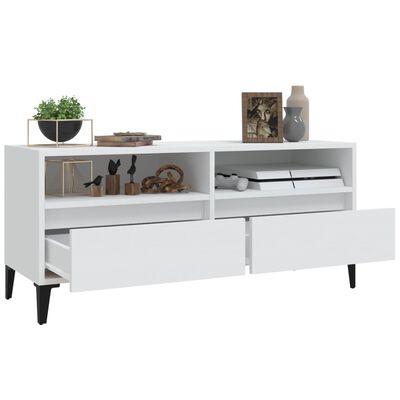 vidaXL TV Cabinet White 100x34.5x44.5 cm Engineered Wood