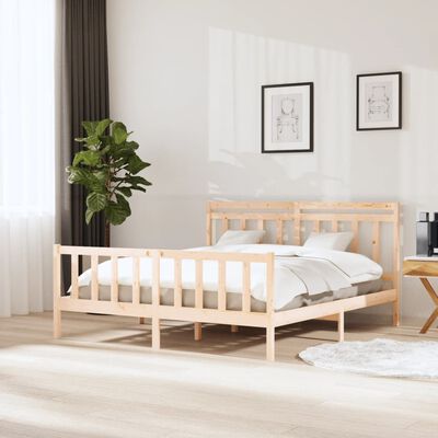 vidaXL Bed Frame without Mattress Super King Solid Wood