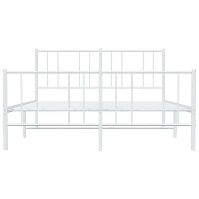 vidaXL Metal Bed Frame without Mattress with Footboard White 160x200 cm