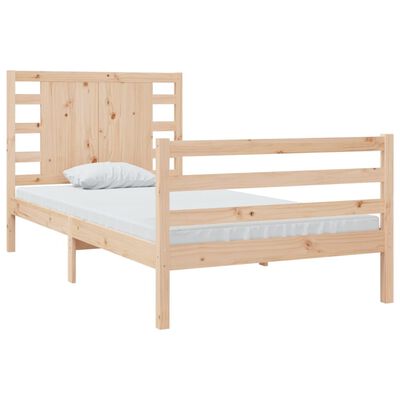 vidaXL Bed Frame without Mattress 75x190 cm Small Single Solid Wood Pine