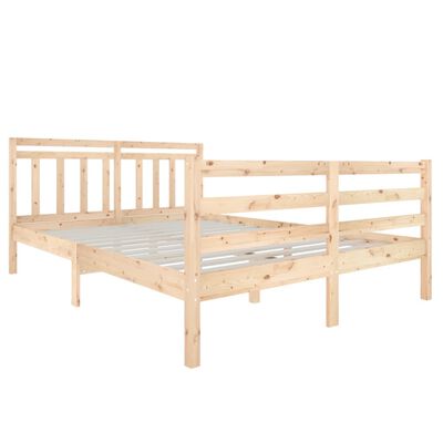 vidaXL Bed Frame without Mattress Solid Wood 140x190 cm (810410+814094)