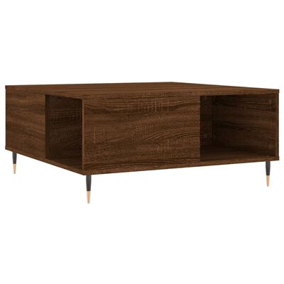 vidaXL Coffee Table Brown Oak 80x80x36.5 cm Engineered Wood