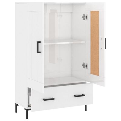 vidaXL Highboard High Gloss White 69.5x31x115 cm Engineered Wood