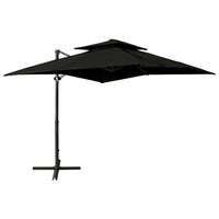 vidaXL Cantilever Garden Parasol with Double Top 250x250 cm Black