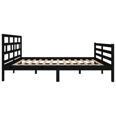 vidaXL Bed Frame without Mattress Black Solid Wood 120x200 cm (810429+814188)