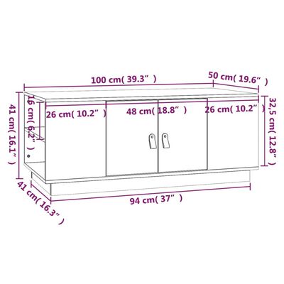 vidaXL Coffee Table White 100x50x41 cm Solid Wood Pine