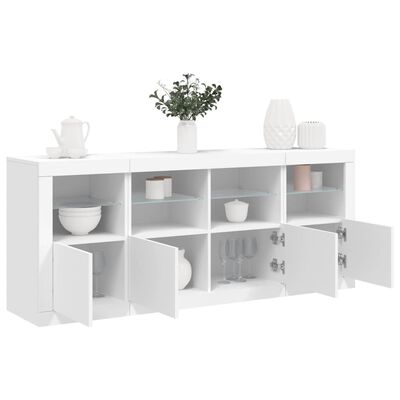 vidaXL Sideboard with LED Lights White 163x37x67 cm