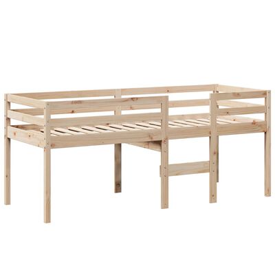 vidaXL High Sleeper Bed without Mattress 75x190 cm Small Single Solid Wood Pine