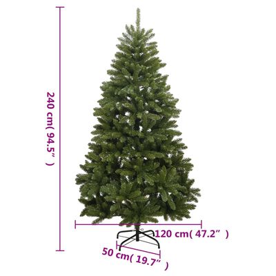 vidaXL Artificial Hinged Christmas Tree 300 LEDs & Ball Set 240 cm