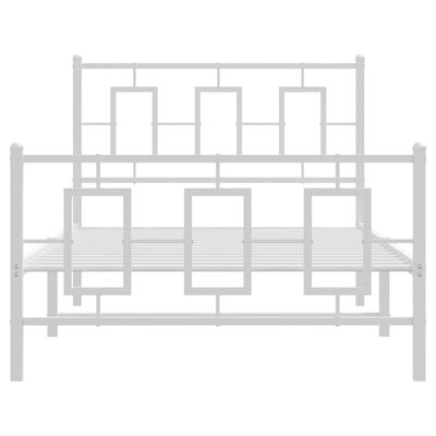 vidaXL Metal Bed Frame without Mattress with Footboard White 100x200 cm