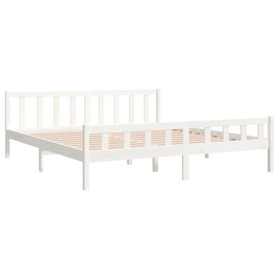 vidaXL Bed Frame without Mattress White Solid Wood 160x200 cm