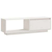 vidaXL TV Cabinet White 110x30x33.5 cm Solid Pinewood