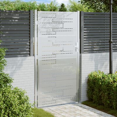 vidaXL Garden Gate 100x180 cm Stainless Steel