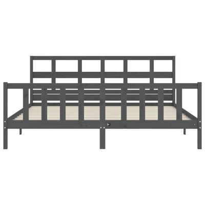 vidaXL Bed Frame without Mattress Grey 200x200 cm Solid Wood Pine