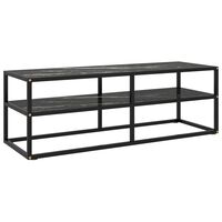 vidaXL TV Cabinet Black with Black Marble Glass 120x40x40 cm