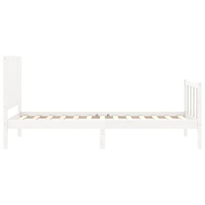 vidaXL Bed Frame without Mattress White 90x200 cm Solid Wood Pine