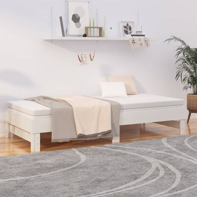 vidaXL Pull-out Day Bed without Mattress White 2x(100x200) cm