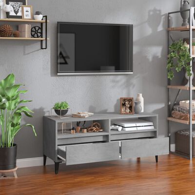 vidaXL TV Cabinet Concrete Grey 100x34.5x44.5 cm Engineered Wood