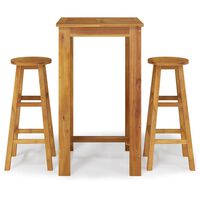 vidaXL 3 Piece Garden Bar Set Solid Wood Acacia