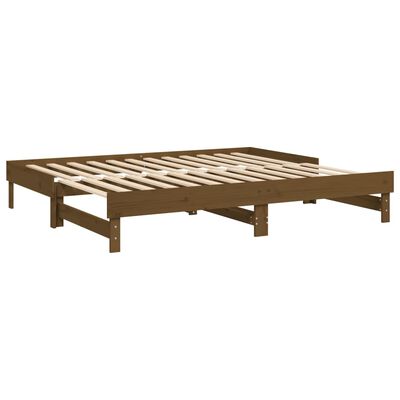 vidaXL Pull-out Day Bed without Mattress Honey Brown 2x(80x200) cm