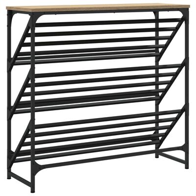 vidaXL Shoe Rack Sonoma Oak 90x30x85 cm Engineered Wood