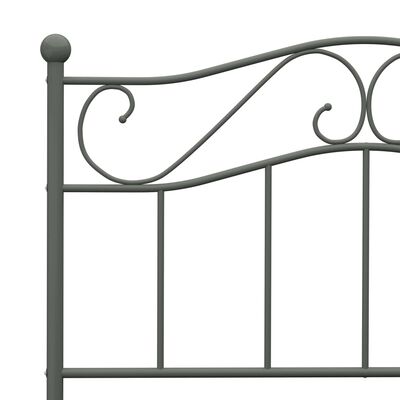 vidaXL Bed Frame without Mattress Grey Metal 100x200 cm