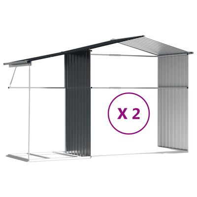 vidaXL Garden Shed Anthracite 277x279x179 cm Galvanised Steel