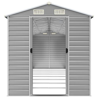 vidaXL Garden Shed Light Grey 191x725x198 cm Galvanised Steel