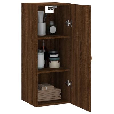 vidaXL Wall Mounted Cabinet Brown Oak 34.5x34x90 cm