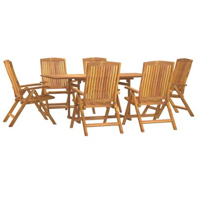 vidaXL 7 Piece Garden Dining Set Solid Wood Teak