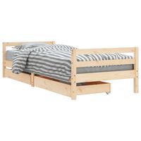 vidaXL Kids Bed Frame with Drawers 90x190 cm Solid Wood Pine