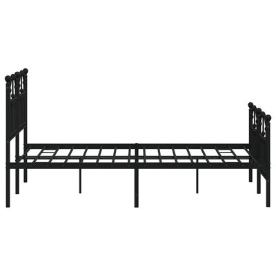 vidaXL Metal Bed Frame without Mattress with Footboard Black 120x200 cm