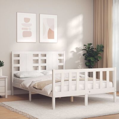 vidaXL Bed Frame without Mattress White 120x200 cm Solid Wood Pine