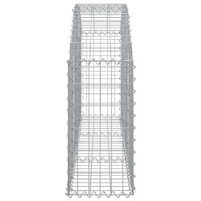 vidaXL Arched Gabion Basket 150x30x60/80 cm Galvanised Iron