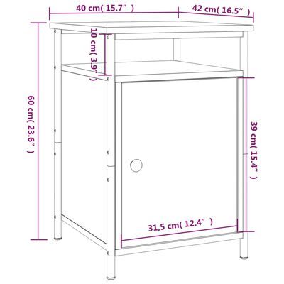 vidaXL Bedside Cabinets 2 pcs Grey Sonoma 40x42x60 cm Engineered Wood