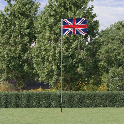 vidaXL UK Flag and Pole 5.55 m Aluminium