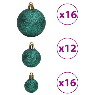 vidaXL Christmas Baubles 100 pcs Green 3 / 4 / 6 cm