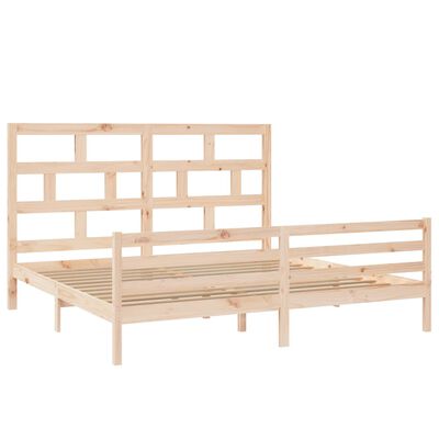 vidaXL Bed Frame without Mattress Solid Wood 200x200 cm (810450+814214)