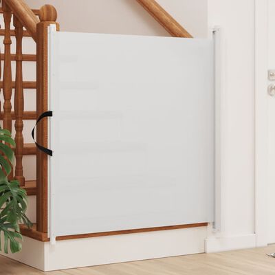 vidaXL Retractable Pet Gate White 117.5x125 cm