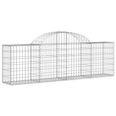 vidaXL Arched Gabion Baskets 5 pcs 200x30x60/80 cm Galvanised Iron