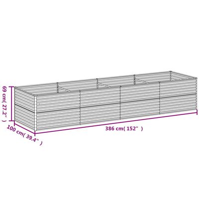 vidaXL Garden Raised Bed 386x100x69 cm Corten Steel