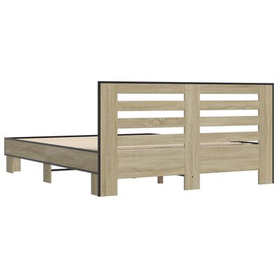 vidaXL Bed Frame without Mattress Sonoma Oak 150x200 cm King Size