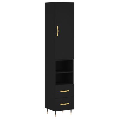 vidaXL Highboard Black 34.5x34x180 cm Engineered Wood