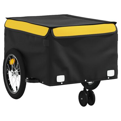 vidaXL Bike Trailer Black and Yellow 45 kg Iron