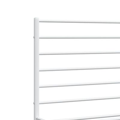 vidaXL Metal Bed Frame without Mattress with Footboard White 120x200 cm