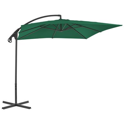 vidaXL Cantilever Garden Parasol with Steel Pole 250x250 cm Green